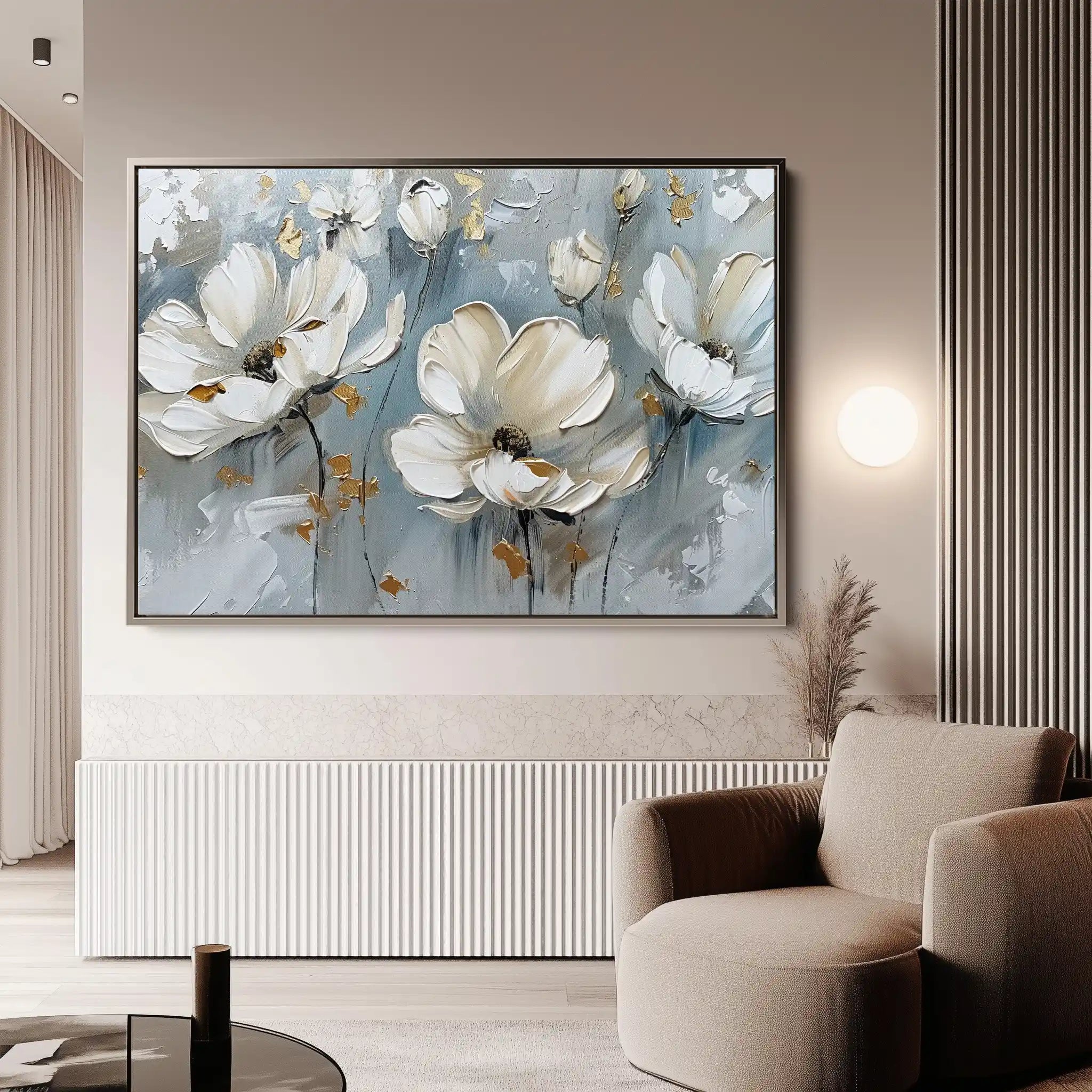 Floral 258 Canvas Art 60 x 40 cm / Black