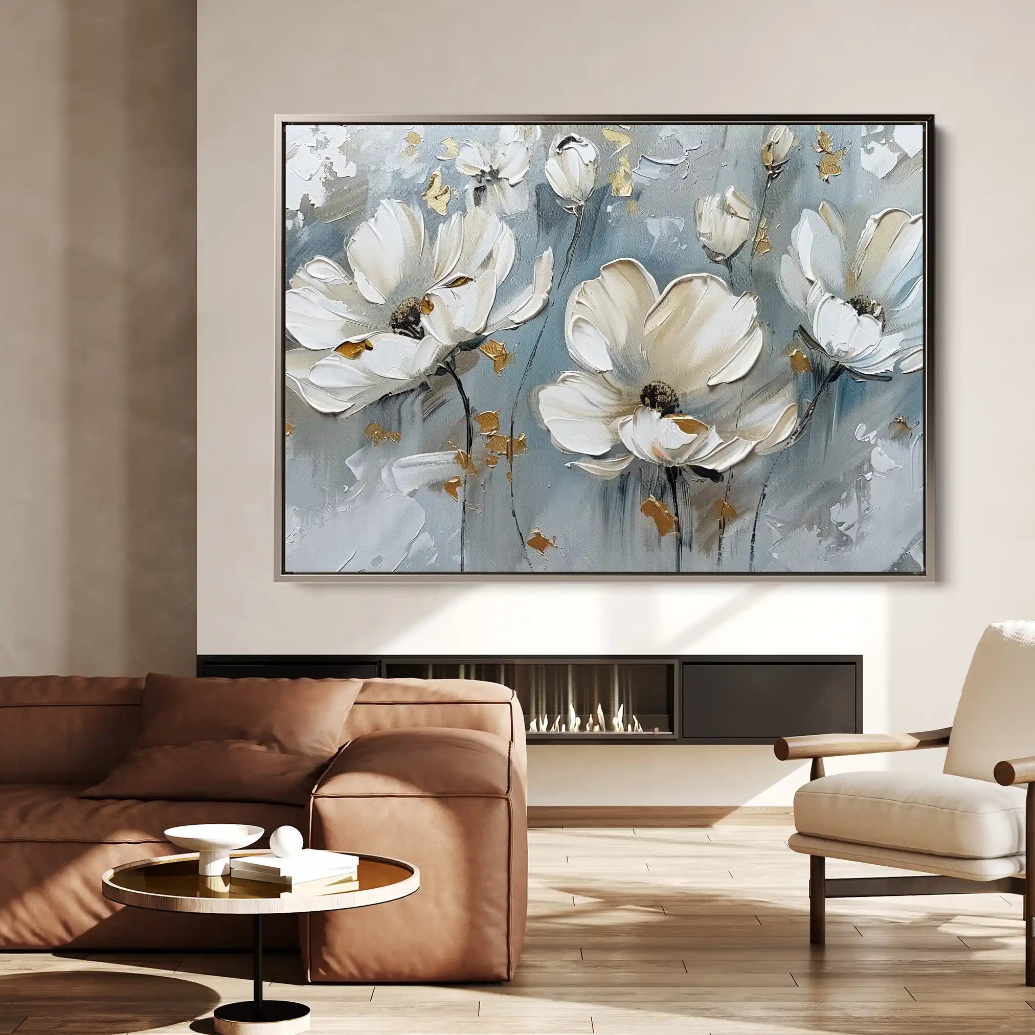 Floral 258 Canvas Art 60 x 40 cm / Black