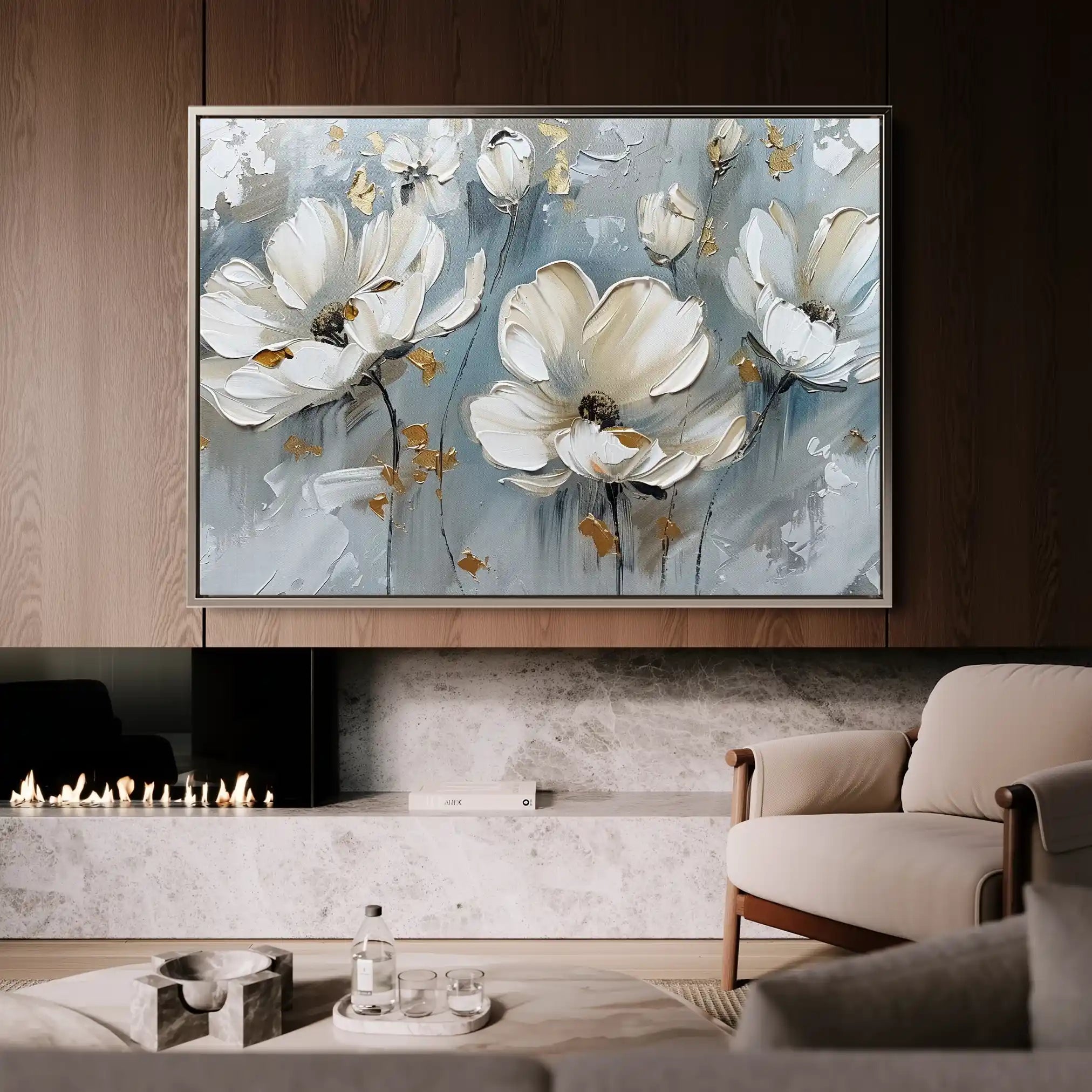 Floral 258 Canvas Art 60 x 40 cm / Black