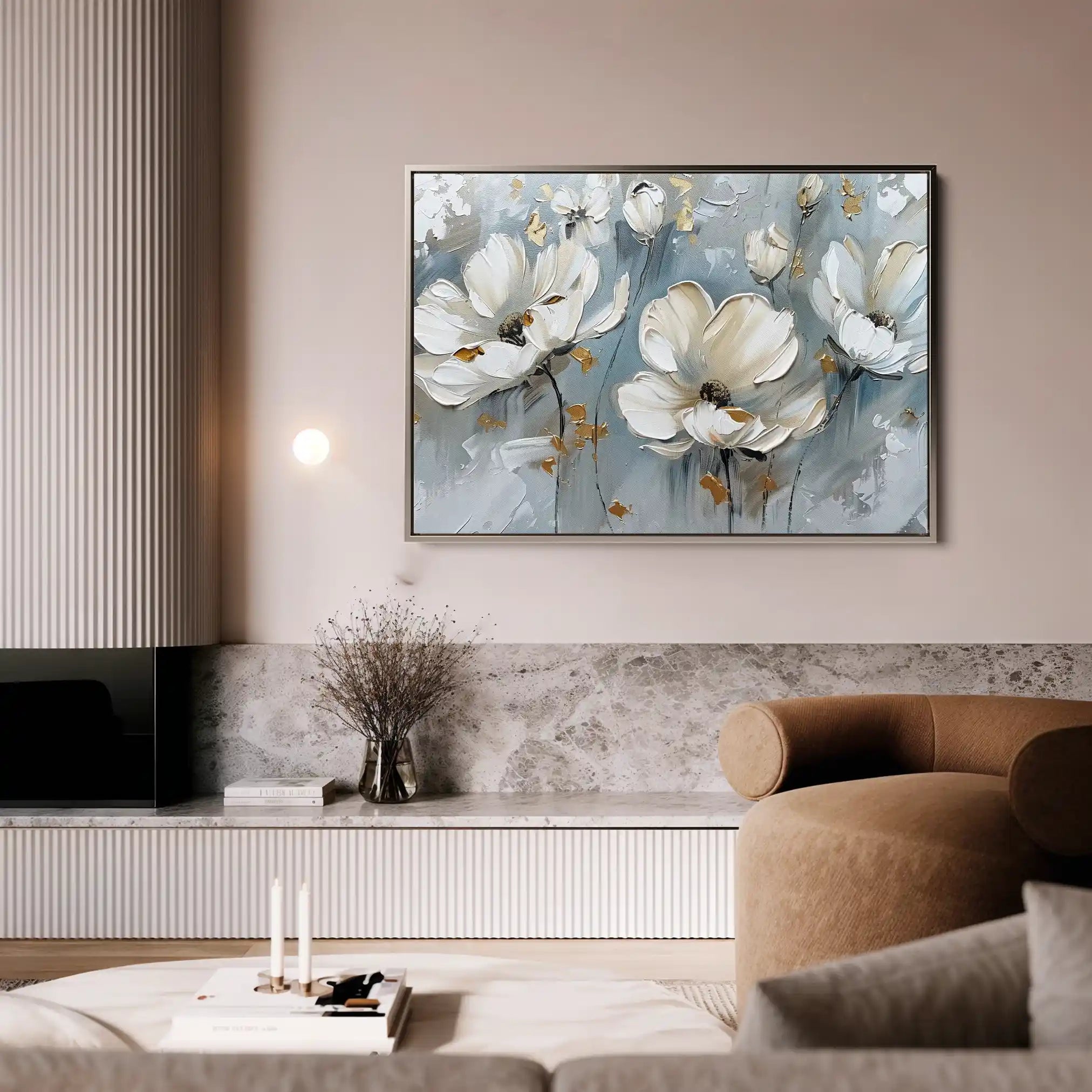 Floral 258 Canvas Art 60 x 40 cm / Black