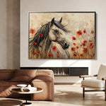 Horses 258 Canvas Art 18" x 24" / 45 x 60 cm / Black