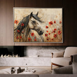 Horses 258 Canvas Art 18" x 24" / 45 x 60 cm / Black