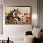 Horses 258 Canvas Art 18" x 24" / 45 x 60 cm / Black