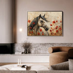 Horses 258 Canvas Art 18" x 24" / 45 x 60 cm / Black