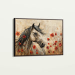 Horses 258 Canvas Art 18" x 24" / 45 x 60 cm / Black