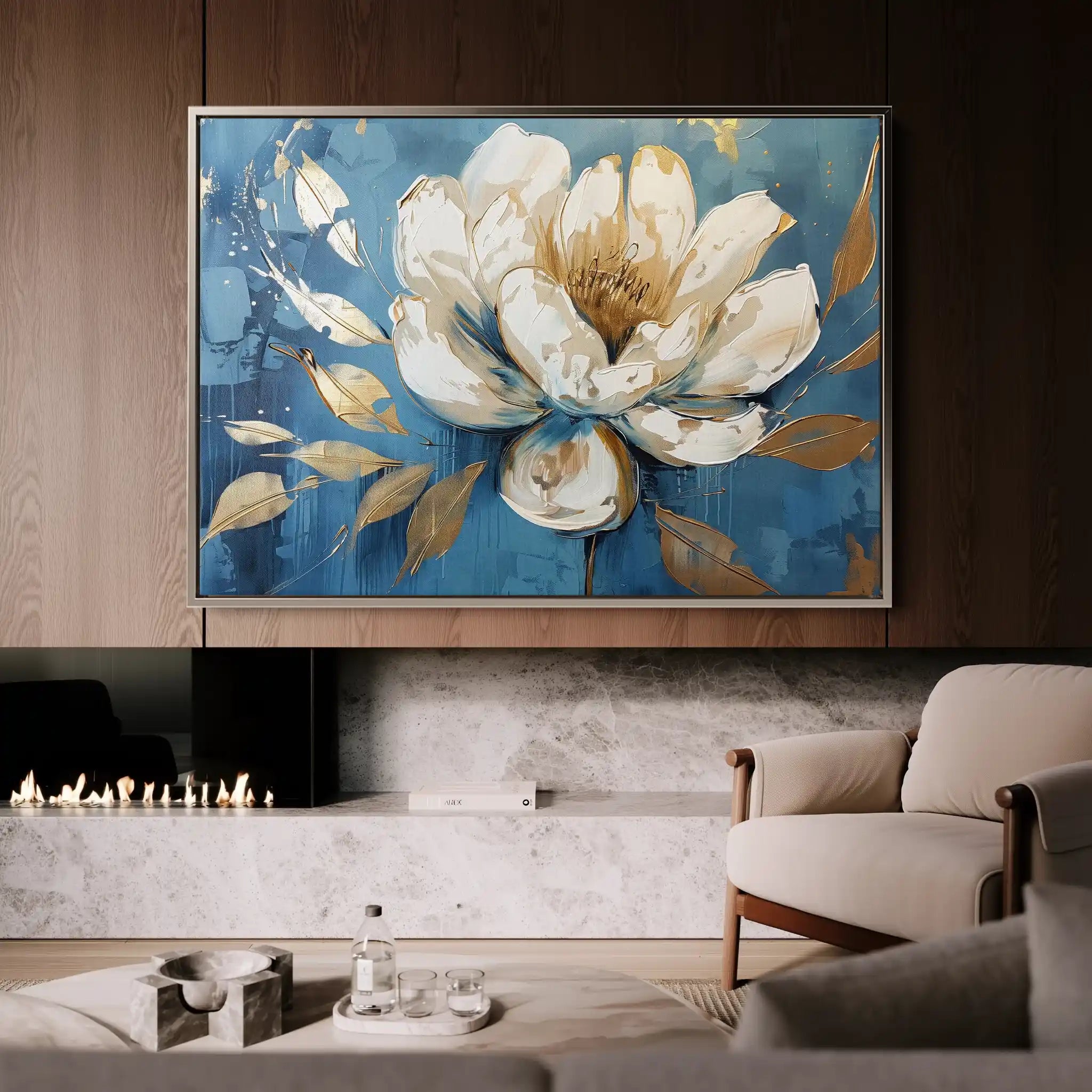 Floral 259 Canvas Art 60 x 40 cm / Black