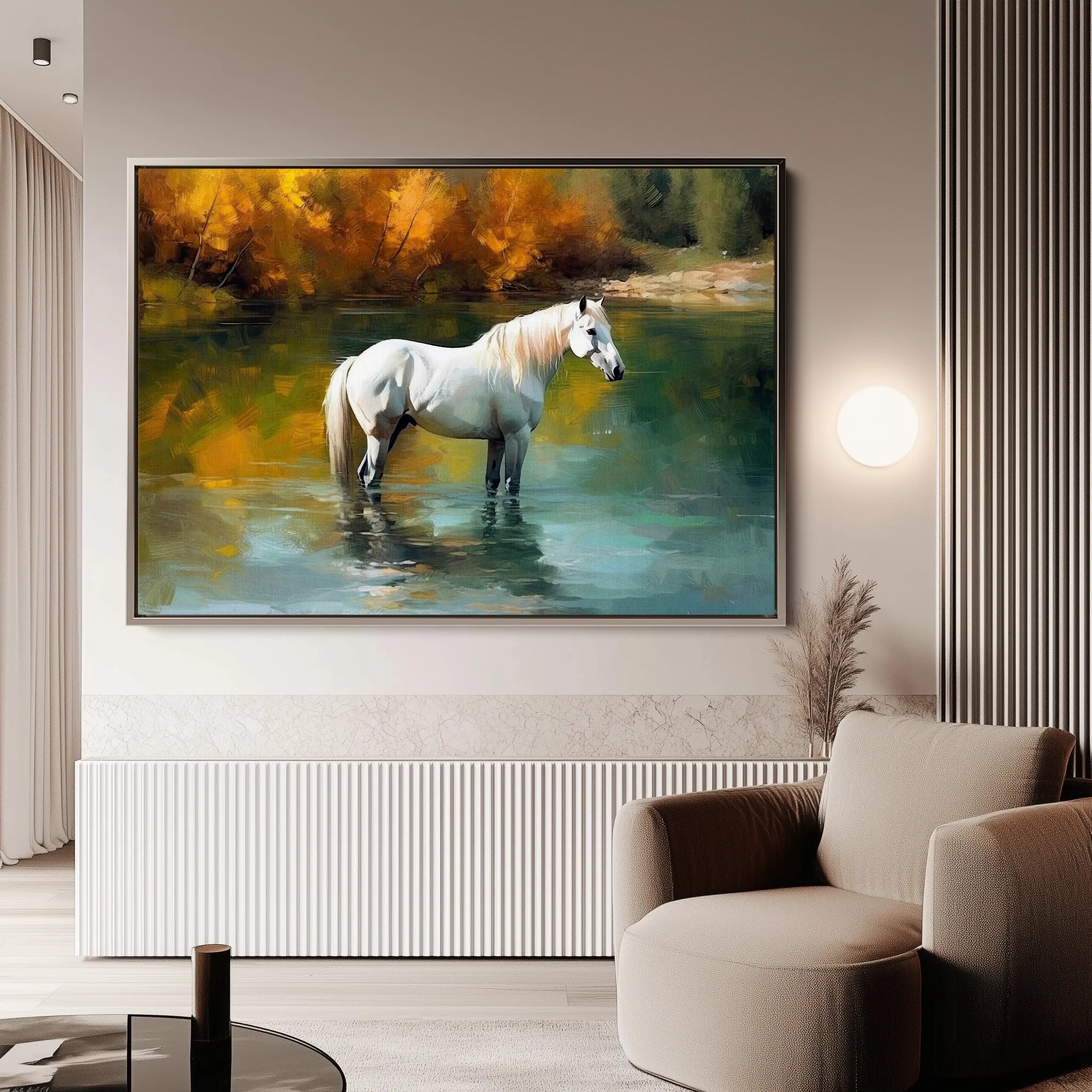 Horses 259 Canvas Art 18" x 24" / 45 x 60 cm / Black