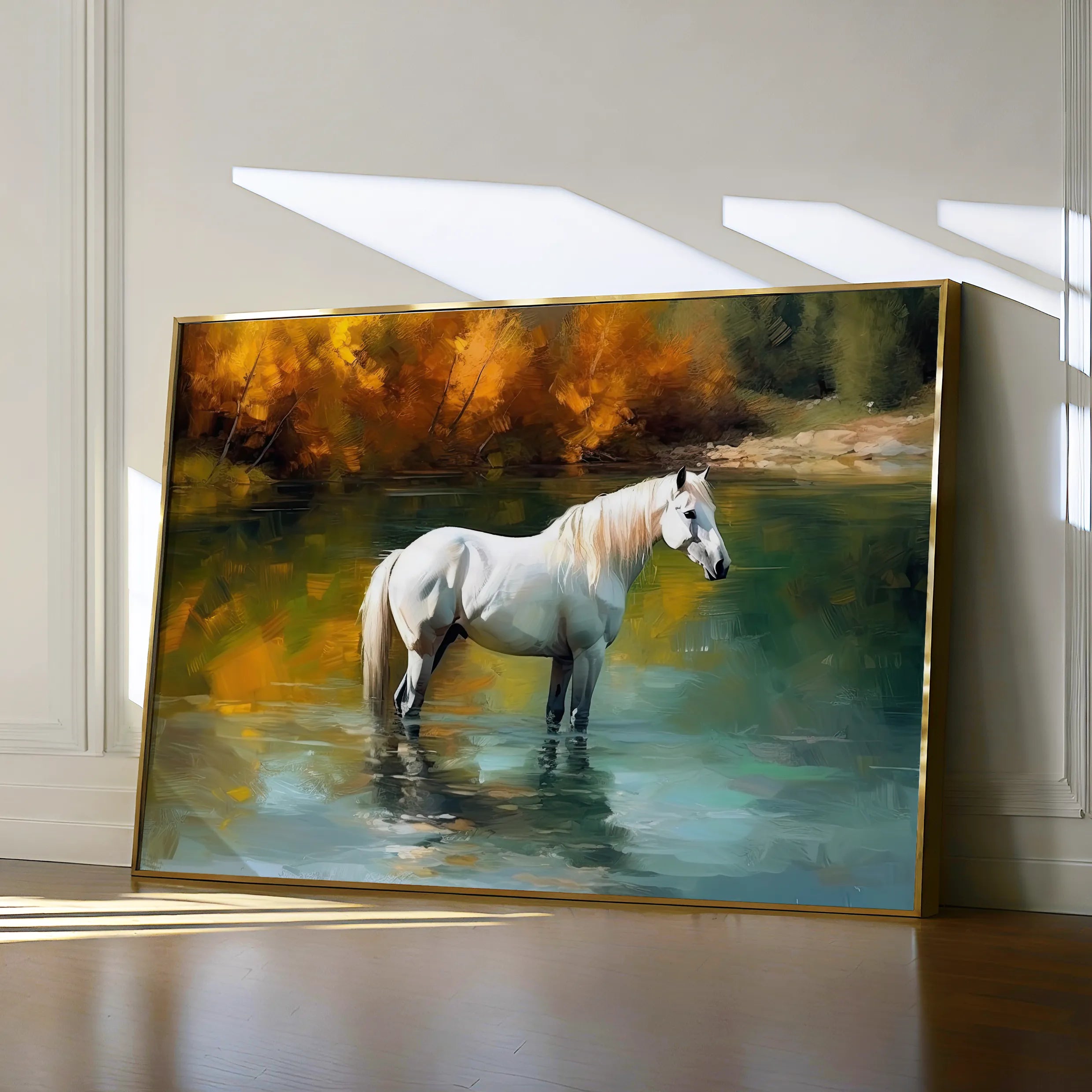 Horses 259 Canvas Art 18" x 24" / 45 x 60 cm / Black