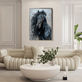 Horses 260 Canvas Art 18" x 24" / 45 x 60 cm / Black