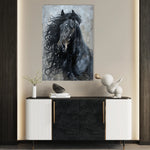 Horses 260 Canvas Art 18" x 24" / 45 x 60 cm / Black