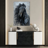 Horses 260 Canvas Art 18" x 24" / 45 x 60 cm / Black