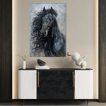 Horses 260 Canvas Art 60 x 40 cm / Black