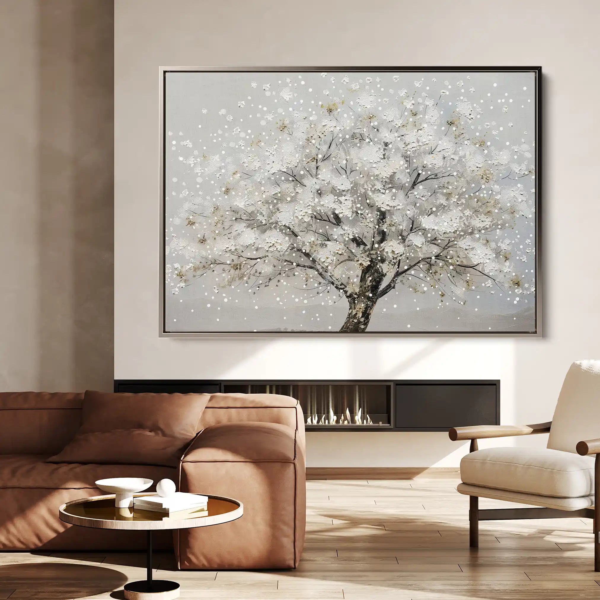 Floral 261 Canvas Art 60 x 40 cm / Black