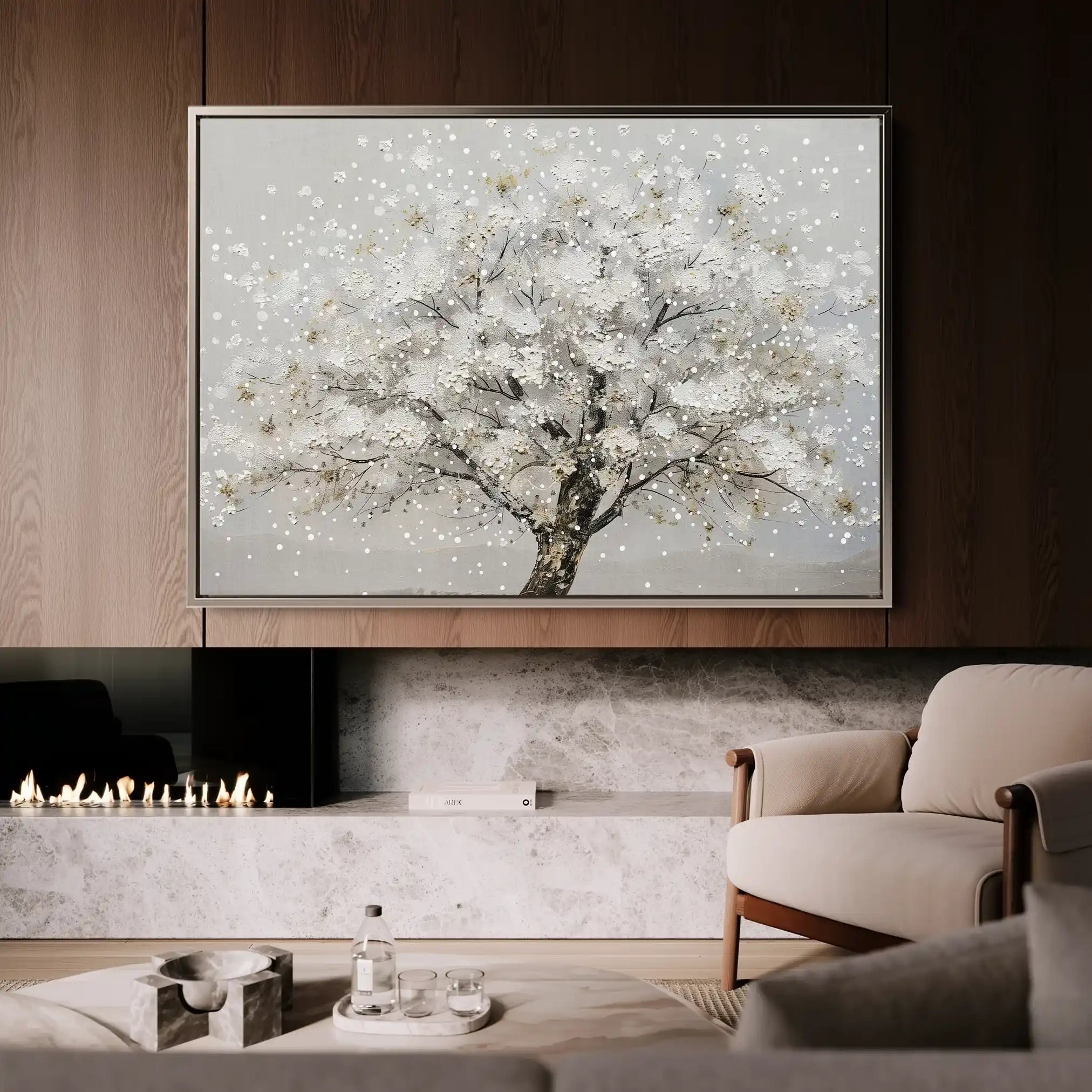 Floral 261 Canvas Art 60 x 40 cm / Black