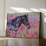 Horses 261 Canvas Art 18" x 24" / 45 x 60 cm / Black