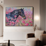 Horses 261 Canvas Art 18" x 24" / 45 x 60 cm / Black