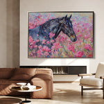 Horses 261 Canvas Art 18" x 24" / 45 x 60 cm / Black