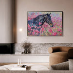 Horses 261 Canvas Art 18" x 24" / 45 x 60 cm / Black