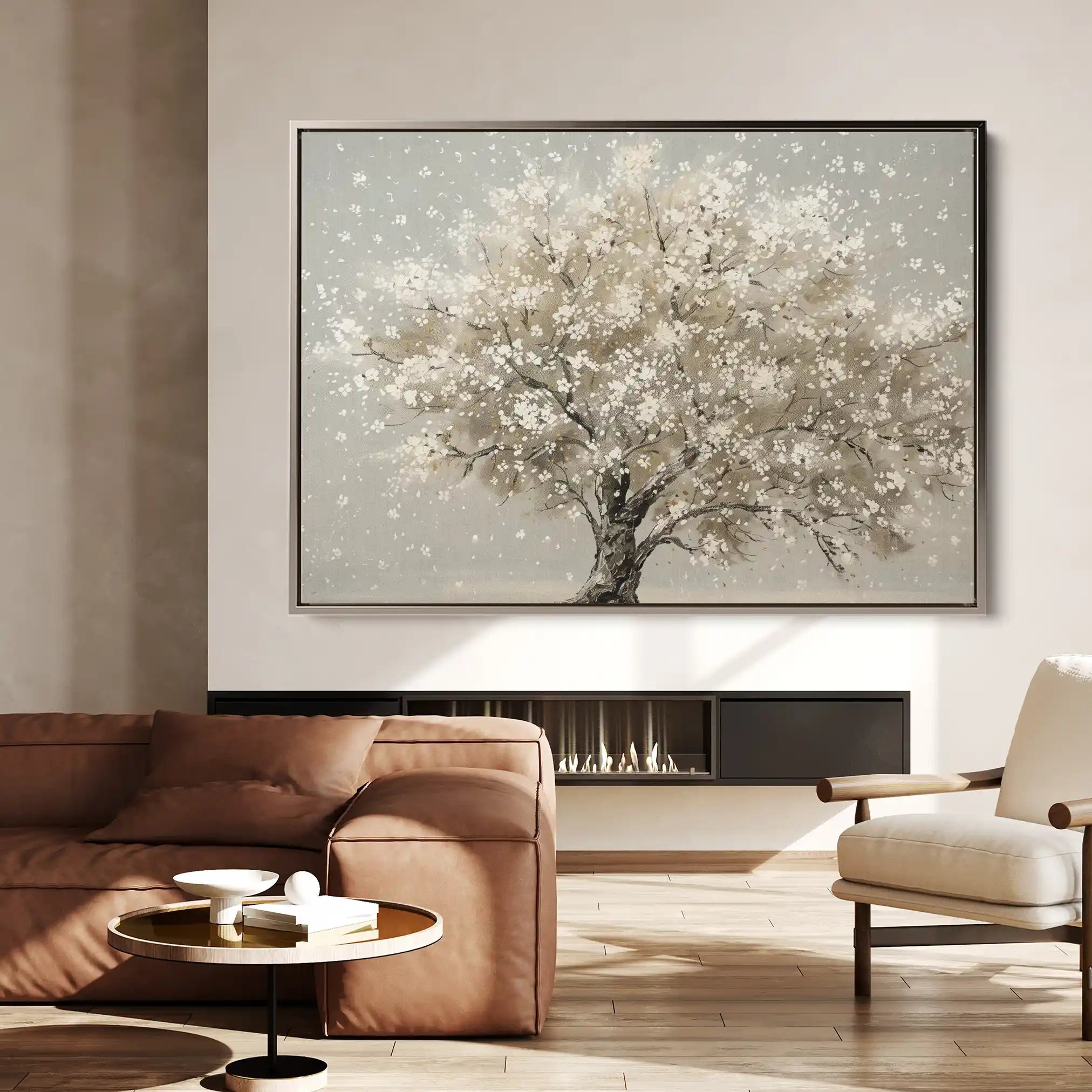 Floral 262 Canvas Art 60 x 40 cm / Black