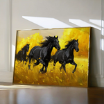 Horses 262 Canvas Art 60 x 40 cm / Black