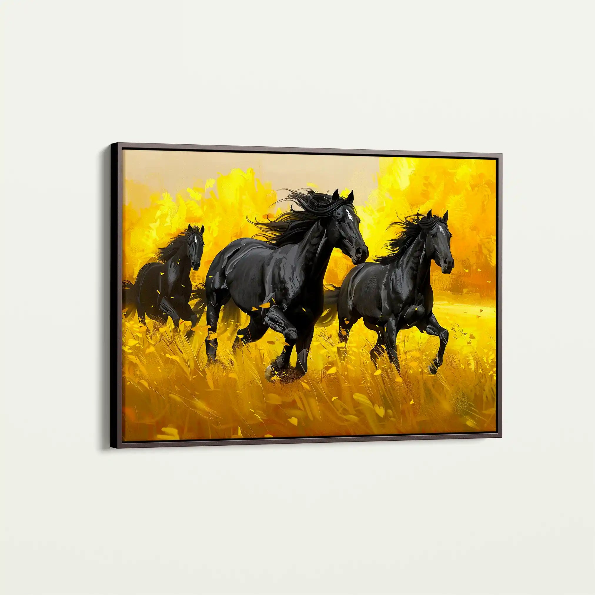 Horses 262 Canvas Art 60 x 40 cm / Black