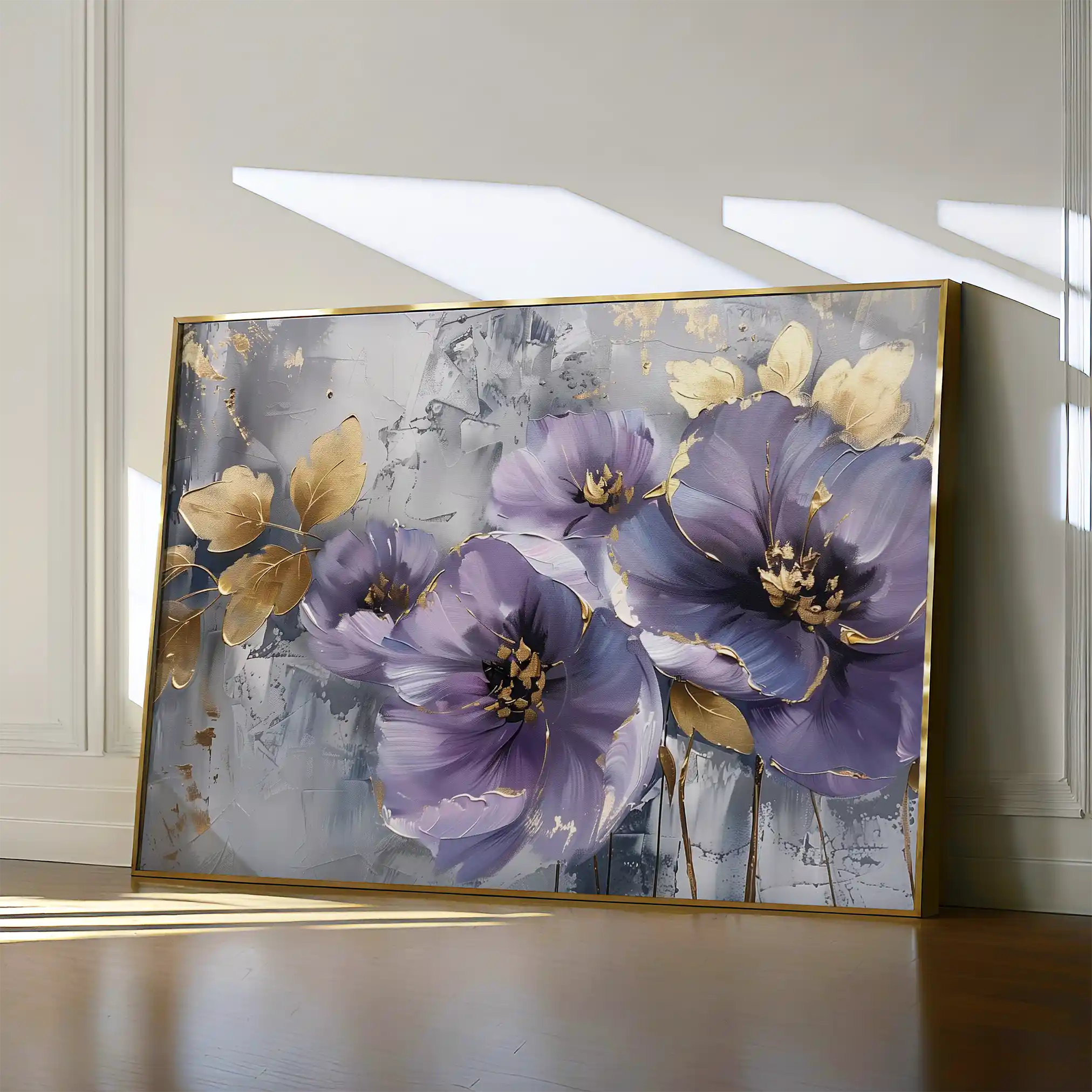 Floral 263 Canvas Art 60 x 40 cm / Black