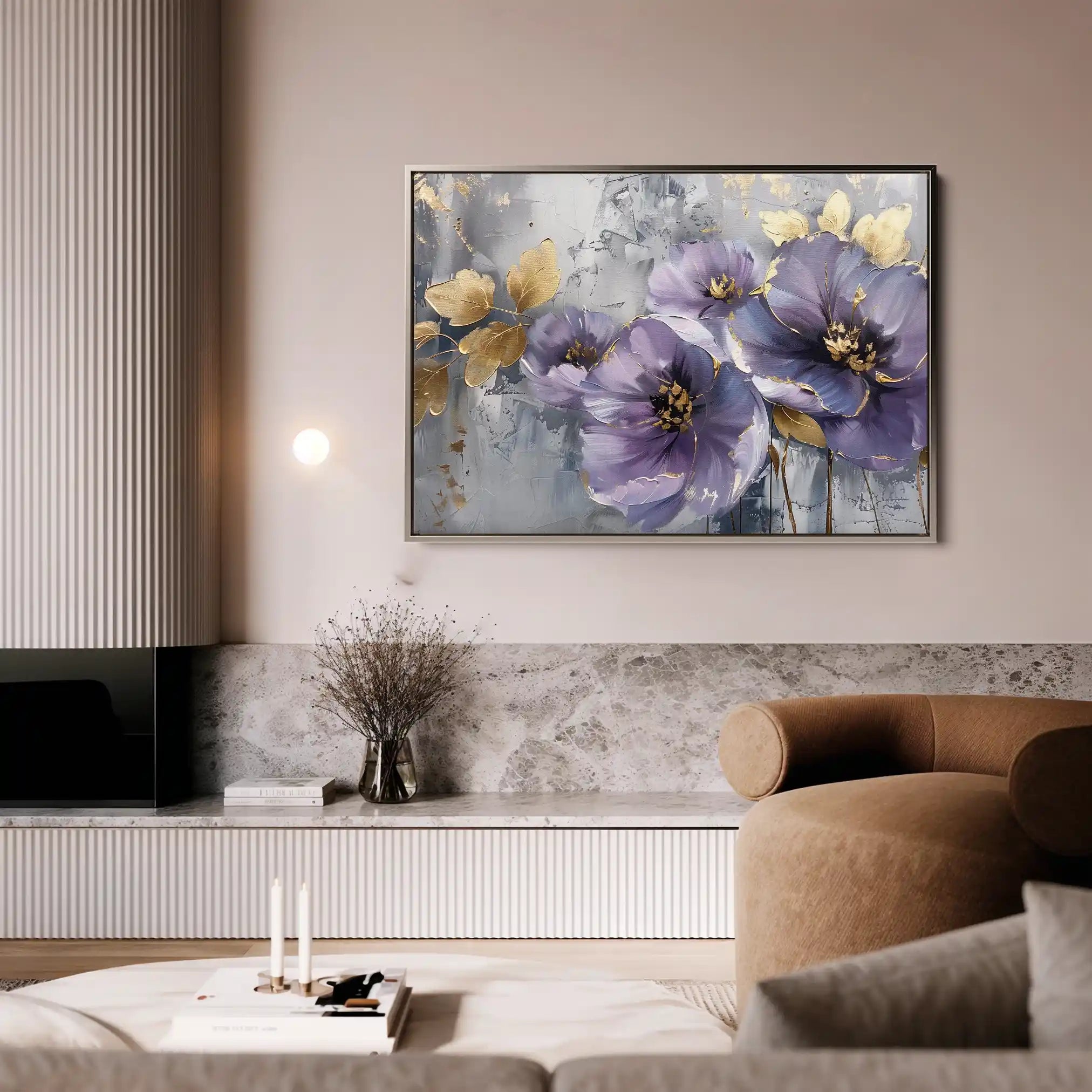 Floral 263 Canvas Art 60 x 40 cm / Black