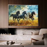 Horses 263 Canvas Art 18" x 24" / 45 x 60 cm / Black