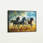 Horses 263 Canvas Art 18" x 24" / 45 x 60 cm / Black