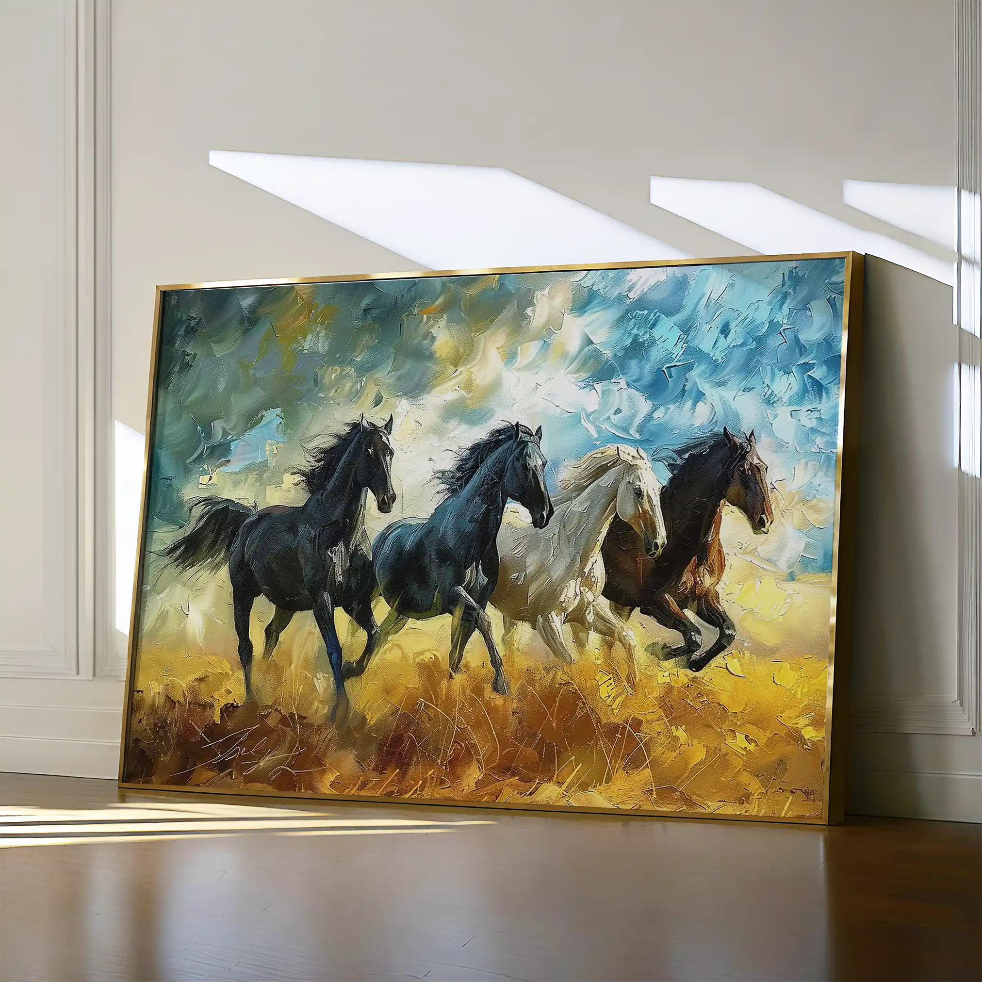 Horses 263 Canvas Art 60 x 40 cm / Black