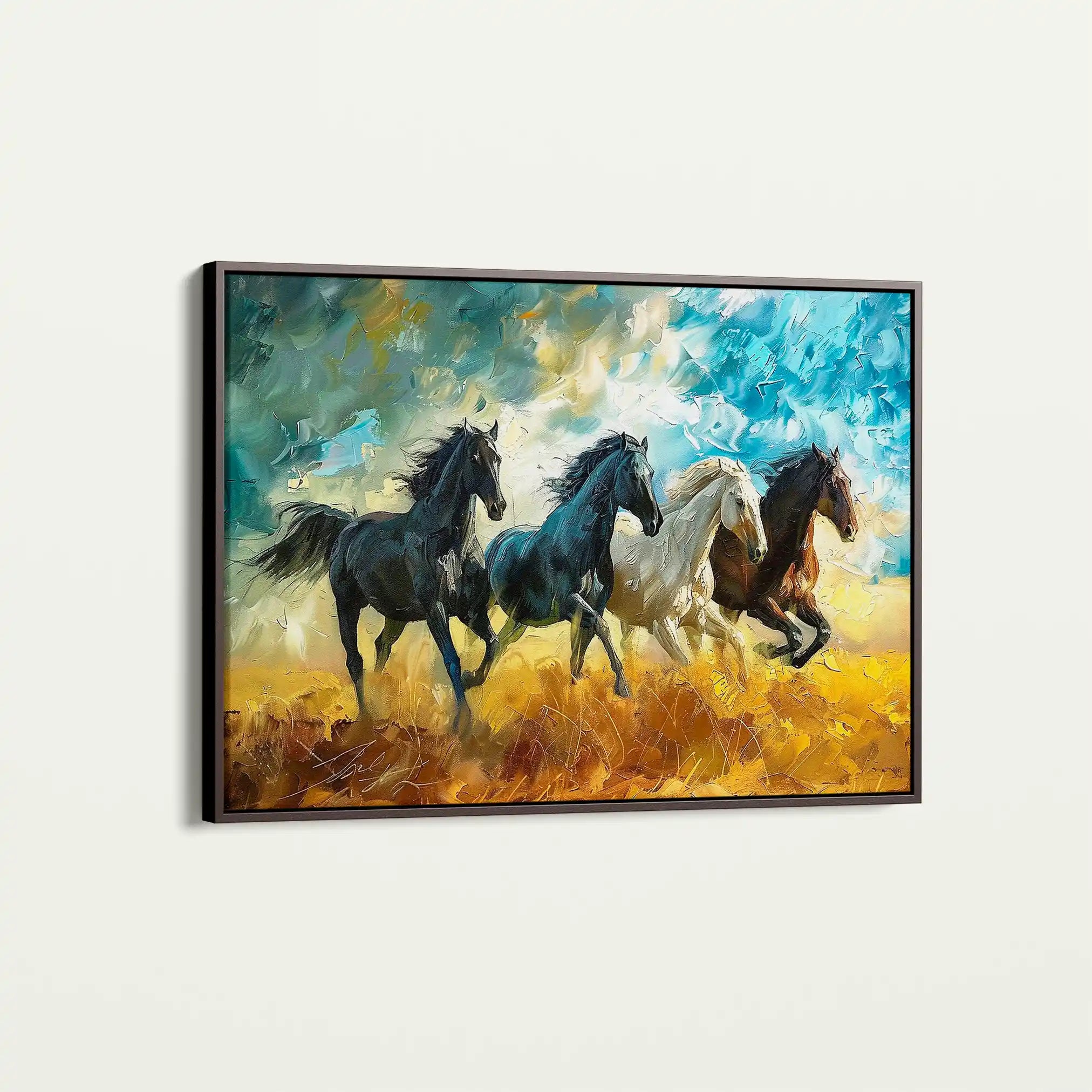 Horses 263 Canvas Art 60 x 40 cm / Black