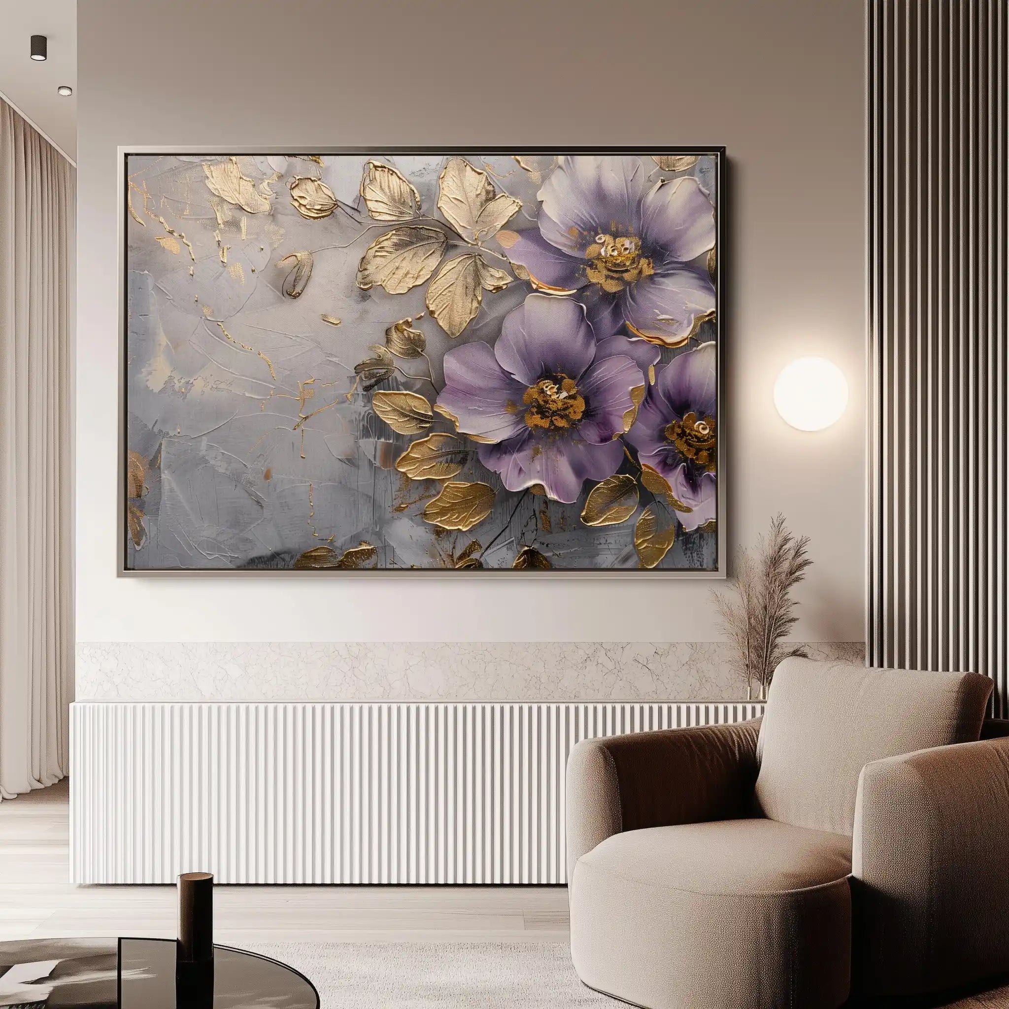 Floral 264 Canvas Art 60 x 40 cm / Black