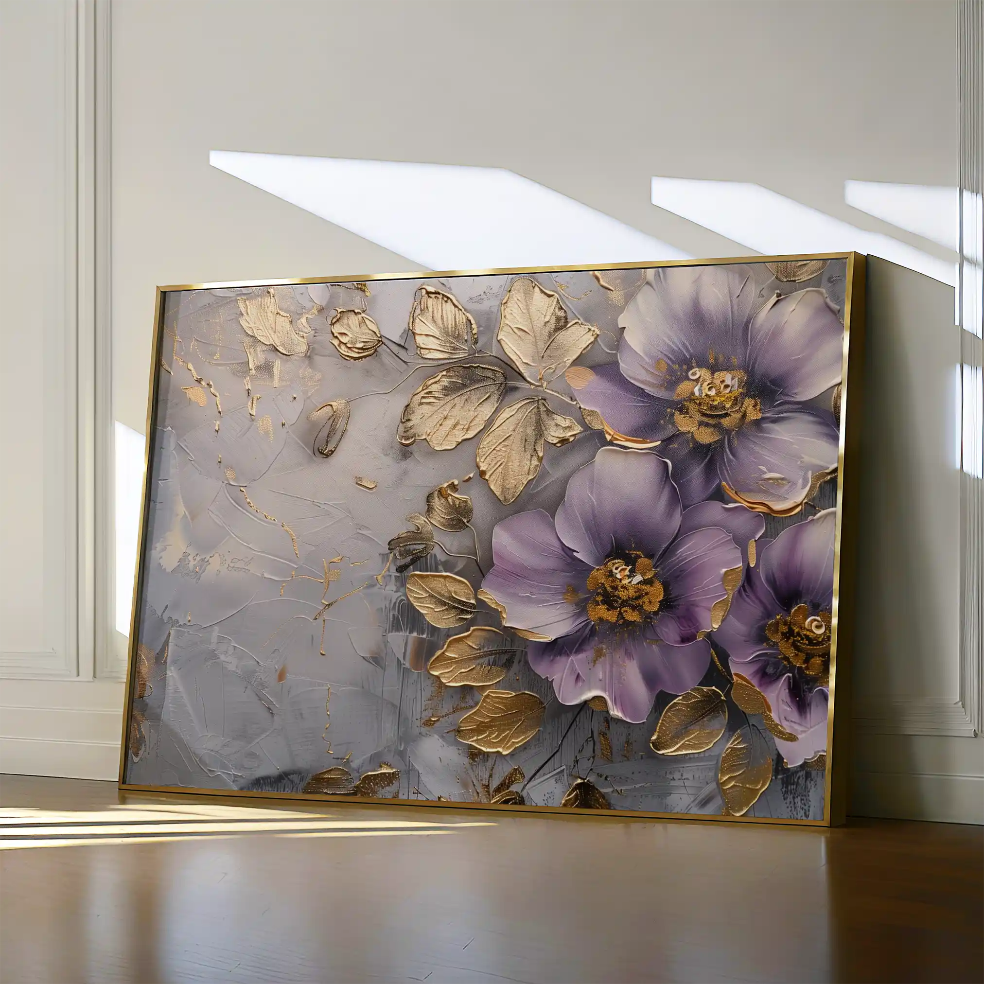 Floral 264 Canvas Art 60 x 40 cm / Black