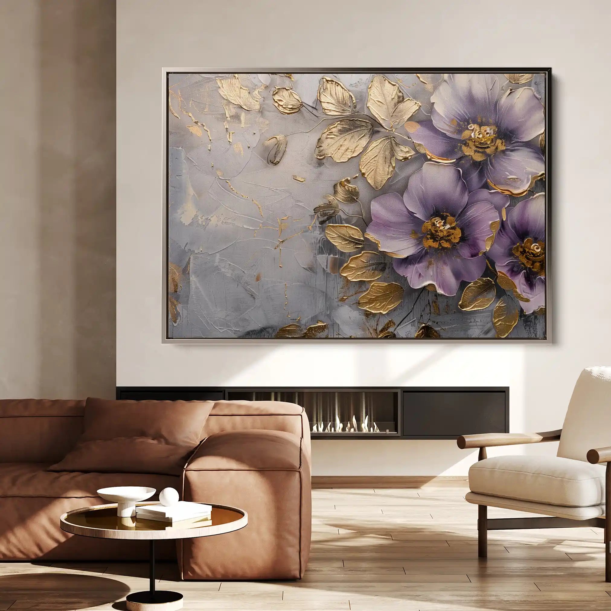 Floral 264 Canvas Art 60 x 40 cm / Black