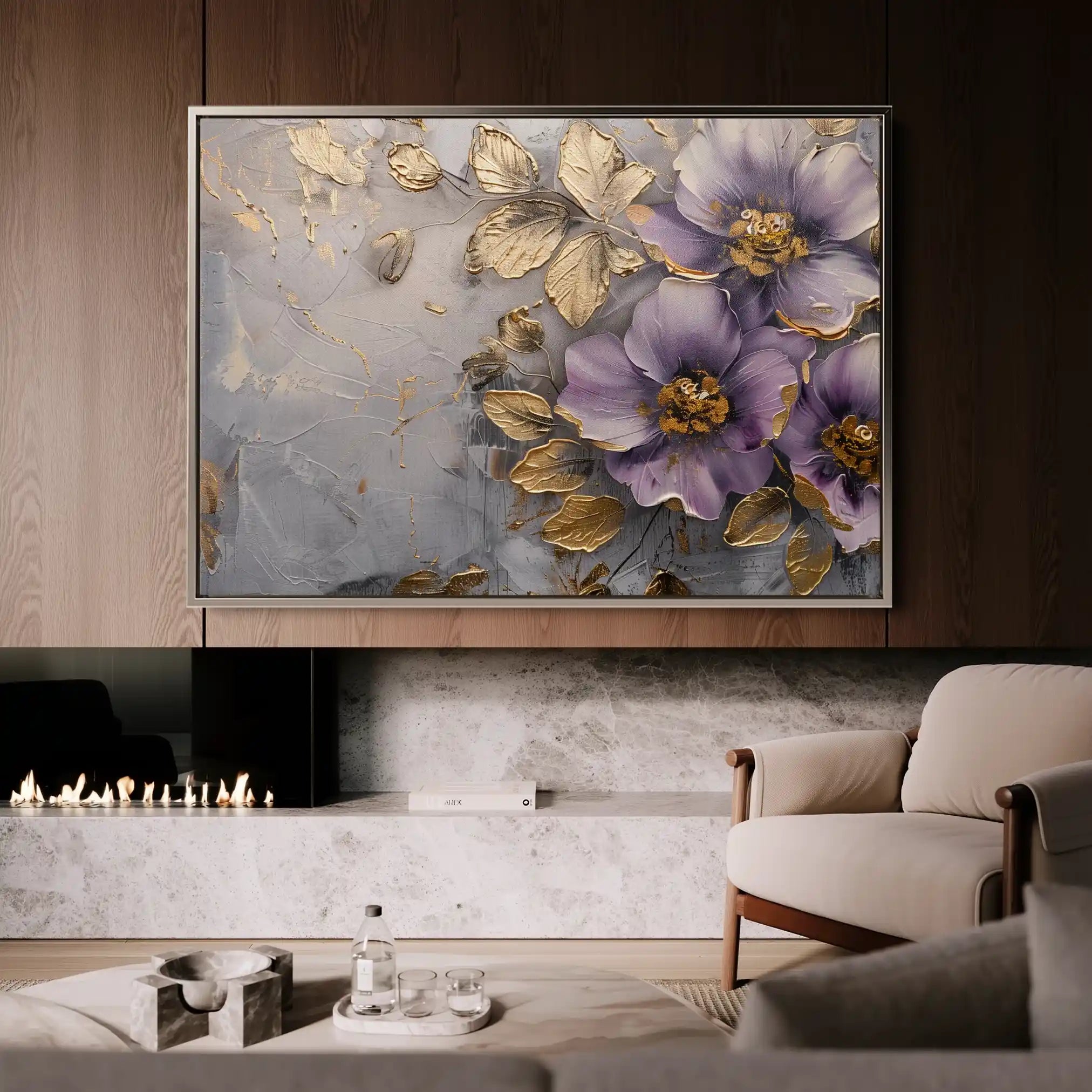Floral 264 Canvas Art 60 x 40 cm / Black