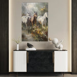 Horses 264 Canvas Art 18" x 24" / 45 x 60 cm / Black