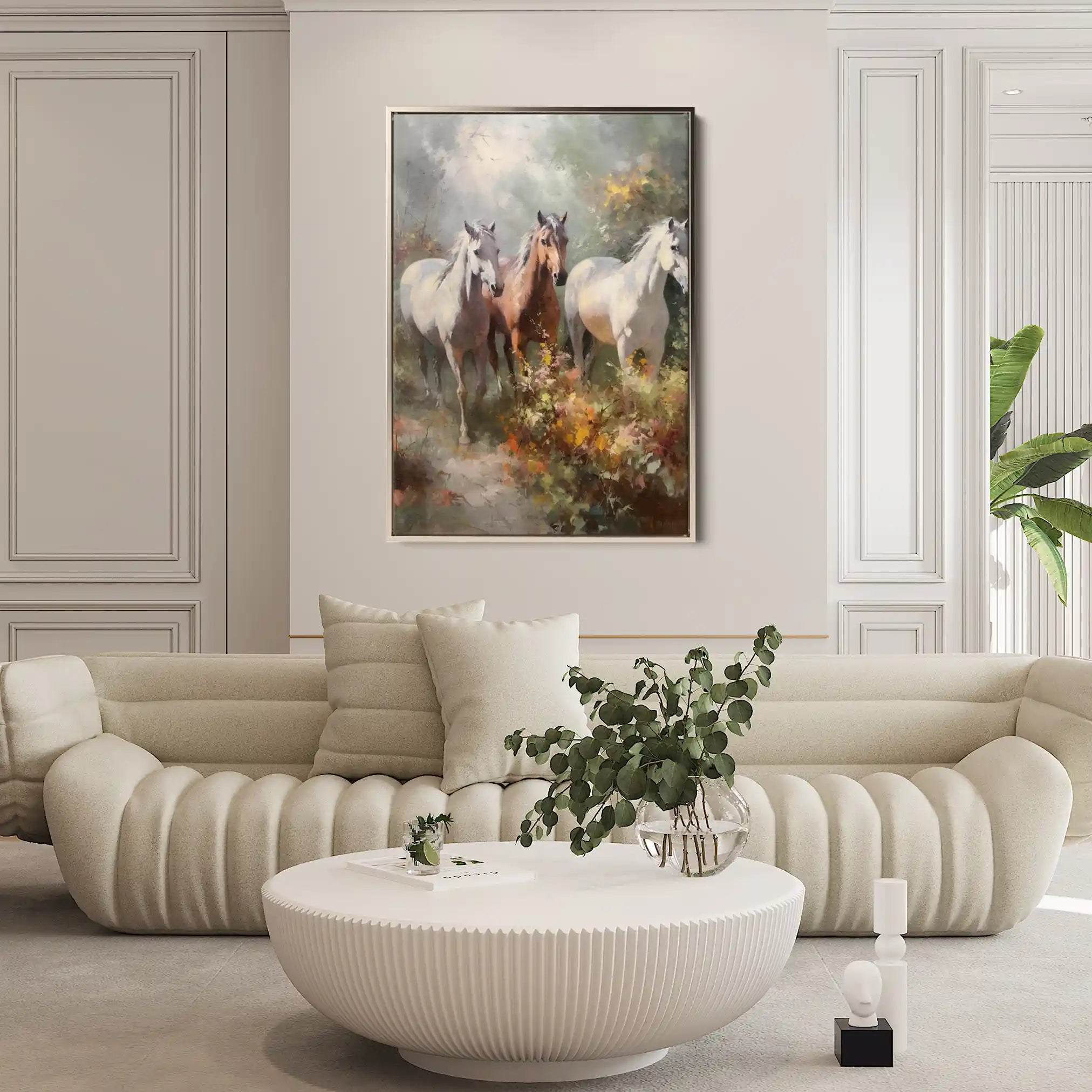 Horses 264 Canvas Art 60 x 40 cm / Black