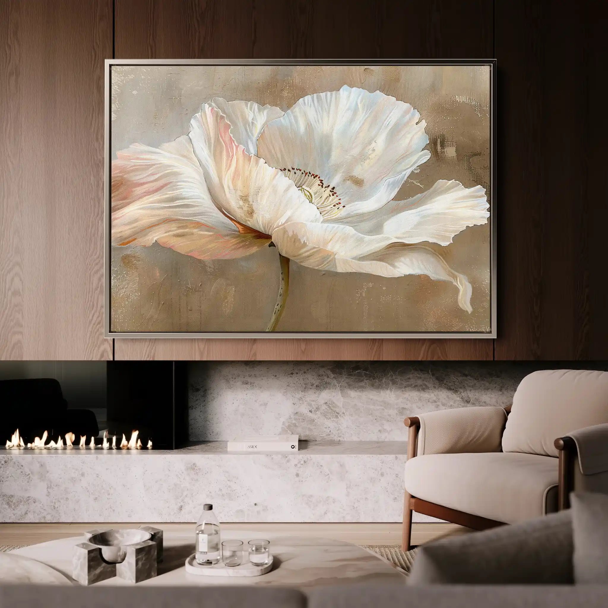 Floral 265 Canvas Art 60 x 40 cm / Black
