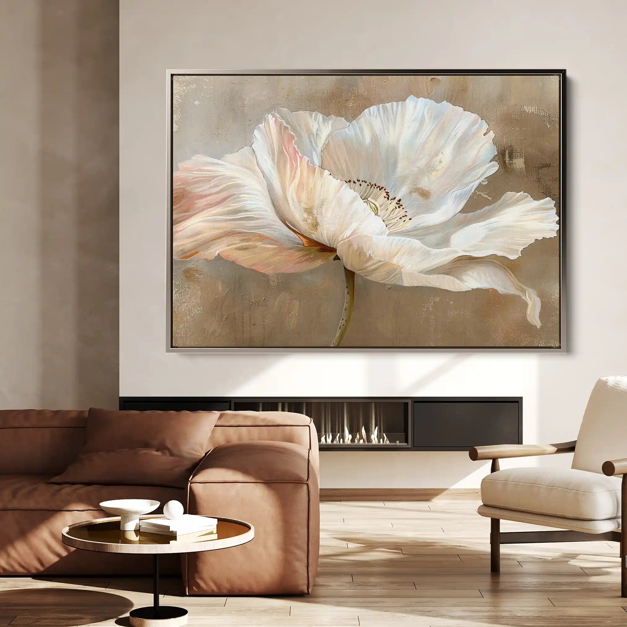 Floral 265 Canvas Art 60 x 40 cm / Black