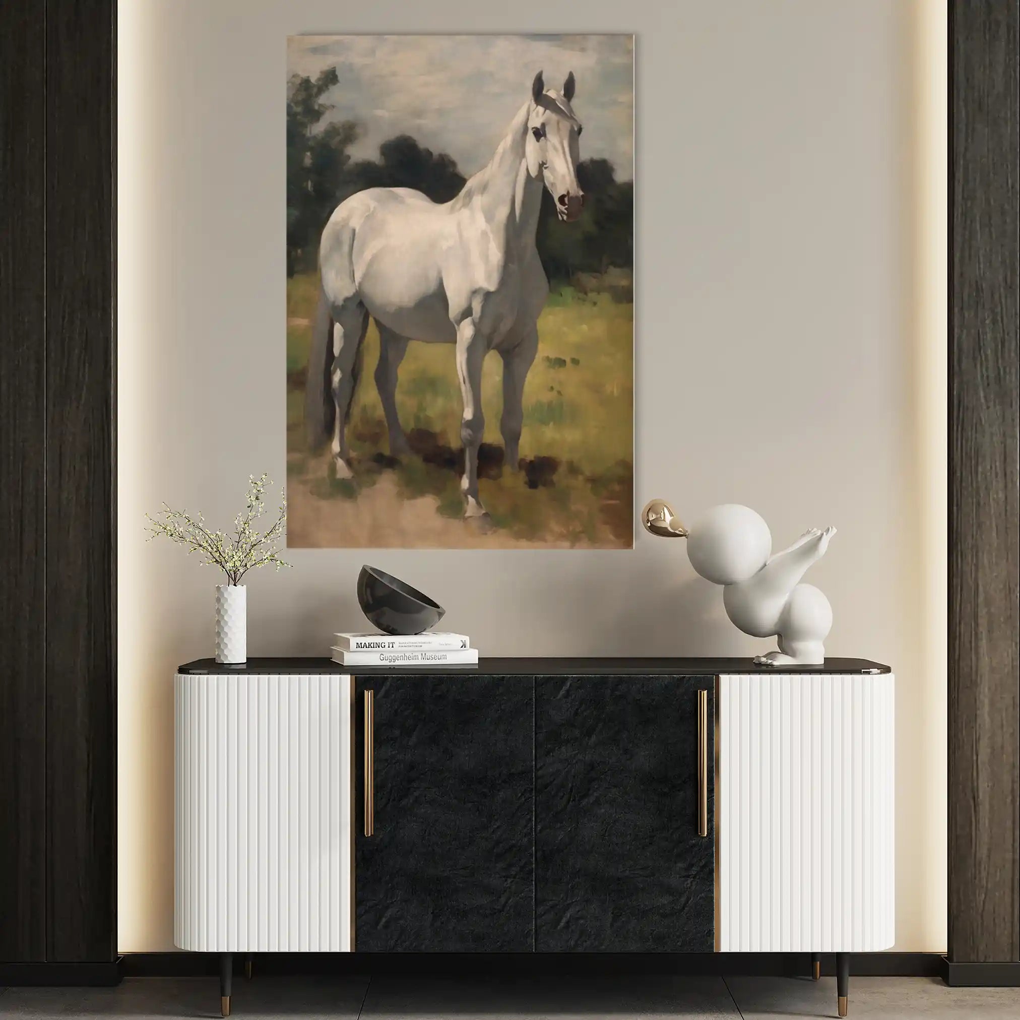 Horses 265 Canvas Art 60 x 40 cm / Black