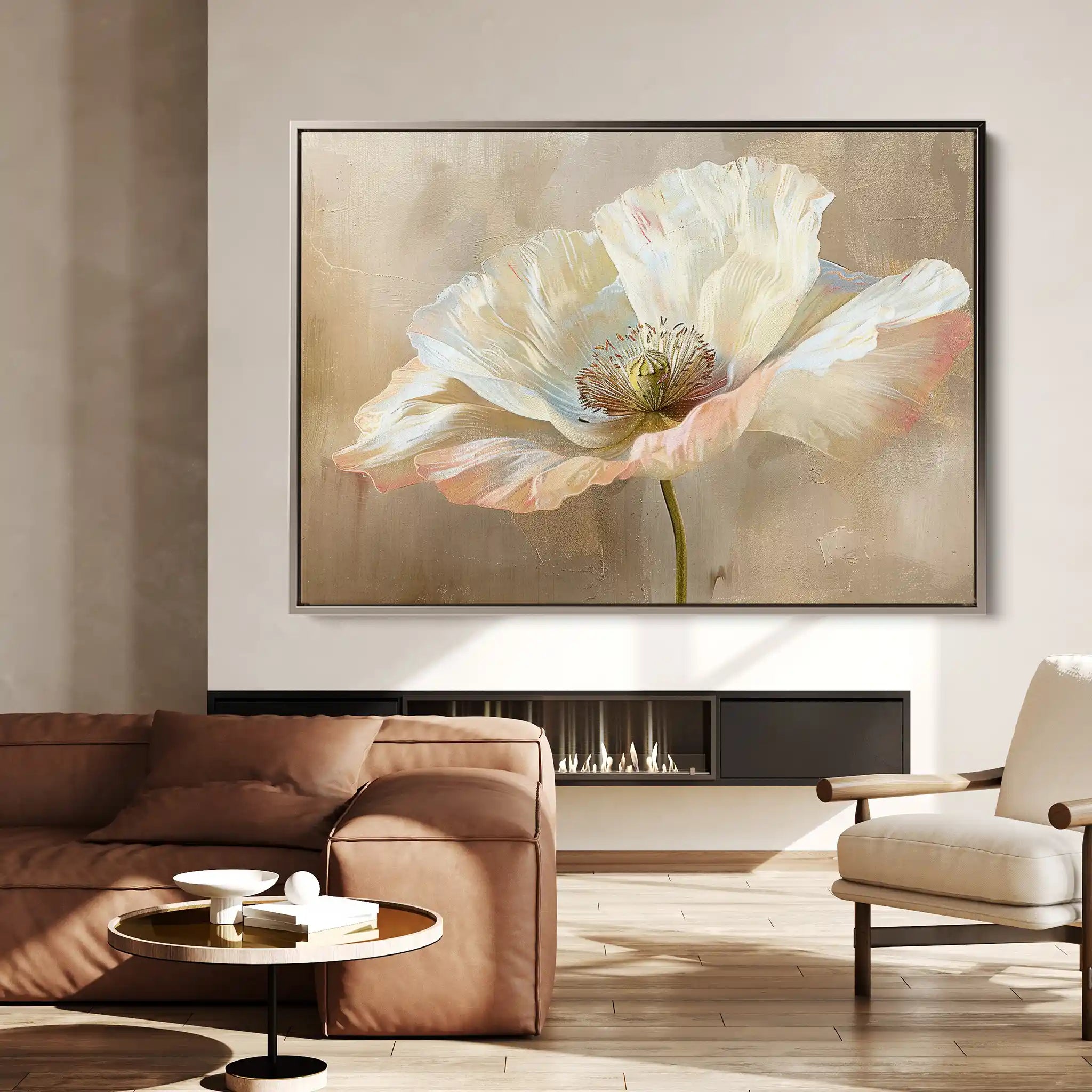 Floral 266 Canvas Art 60 x 40 cm / Black