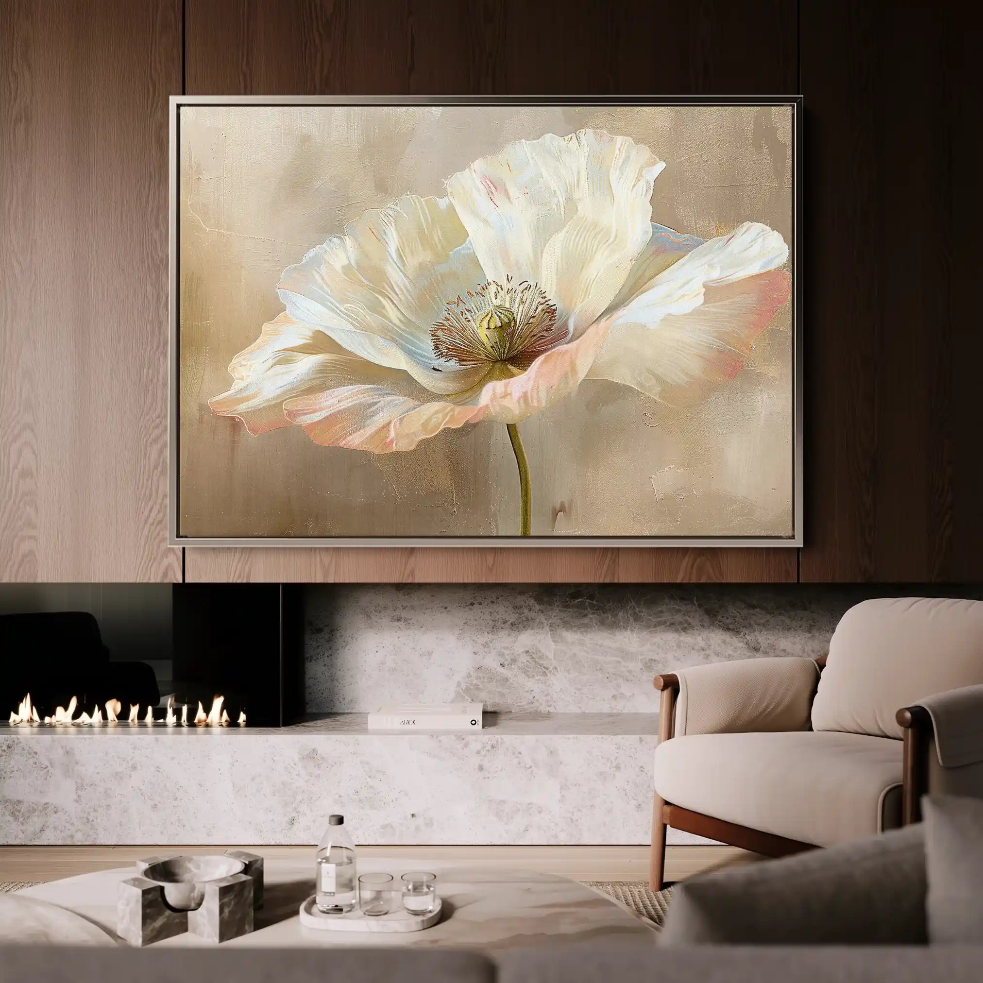 Floral 266 Canvas Art 60 x 40 cm / Black