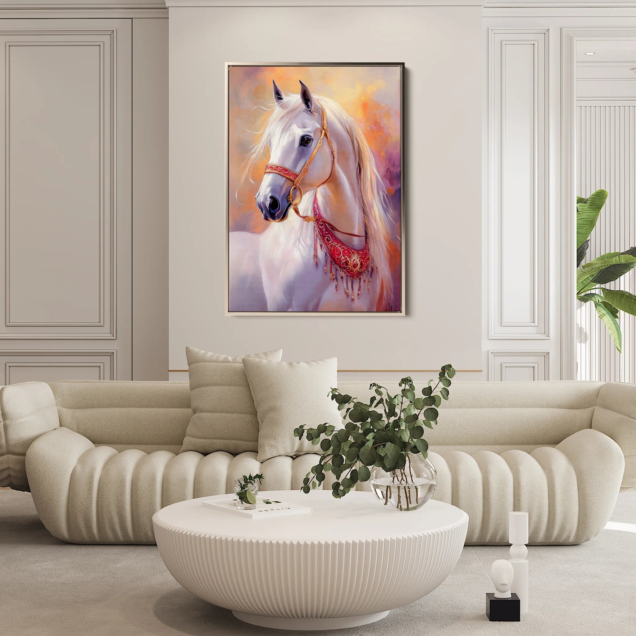 Horses 266 Canvas Art 18" x 24" / 45 x 60 cm / Black