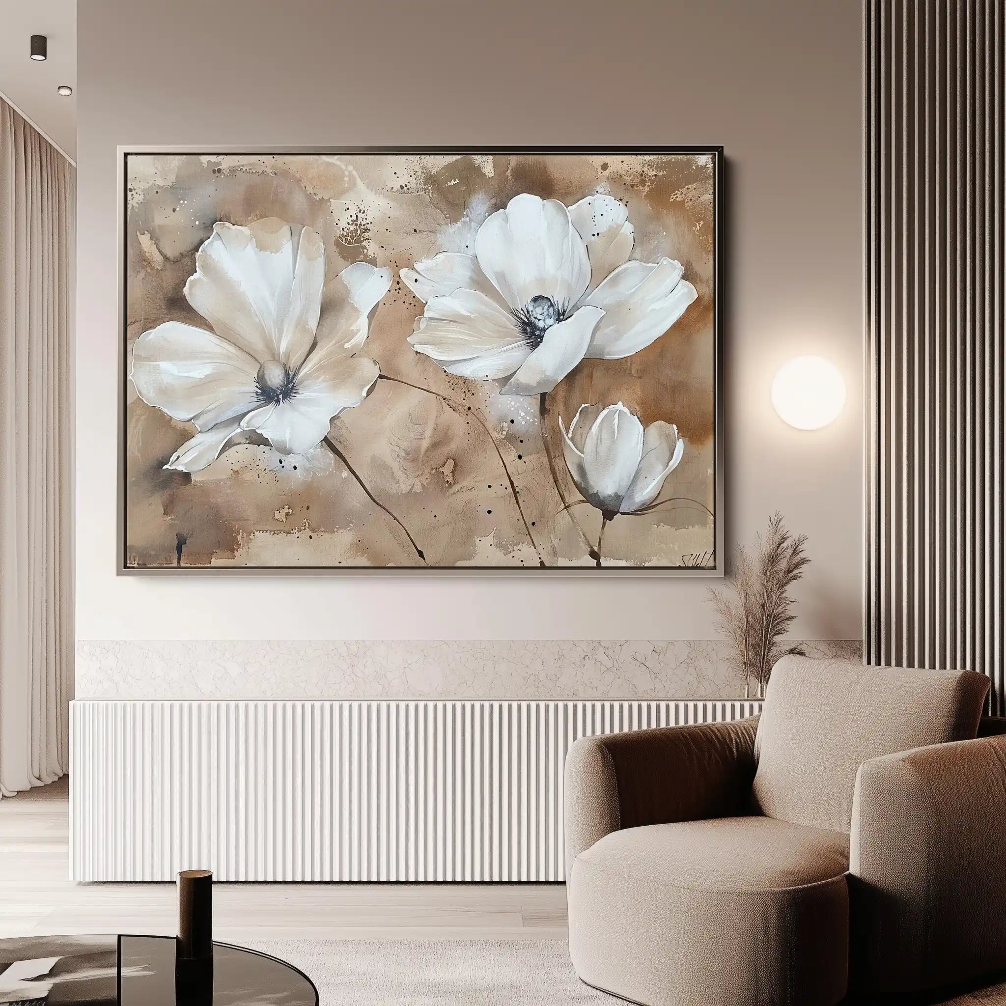 Floral 267 Canvas Art 60 x 40 cm / Black