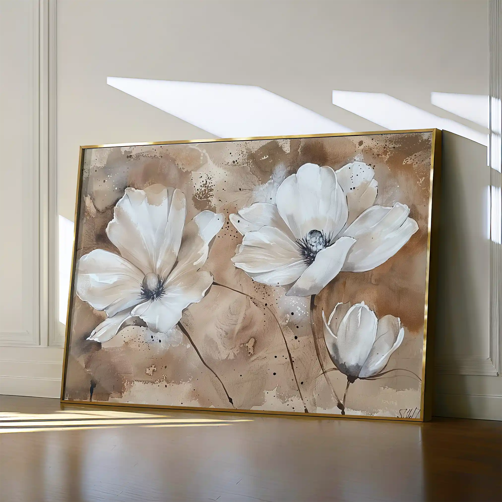 Floral 267 Canvas Art 60 x 40 cm / Black