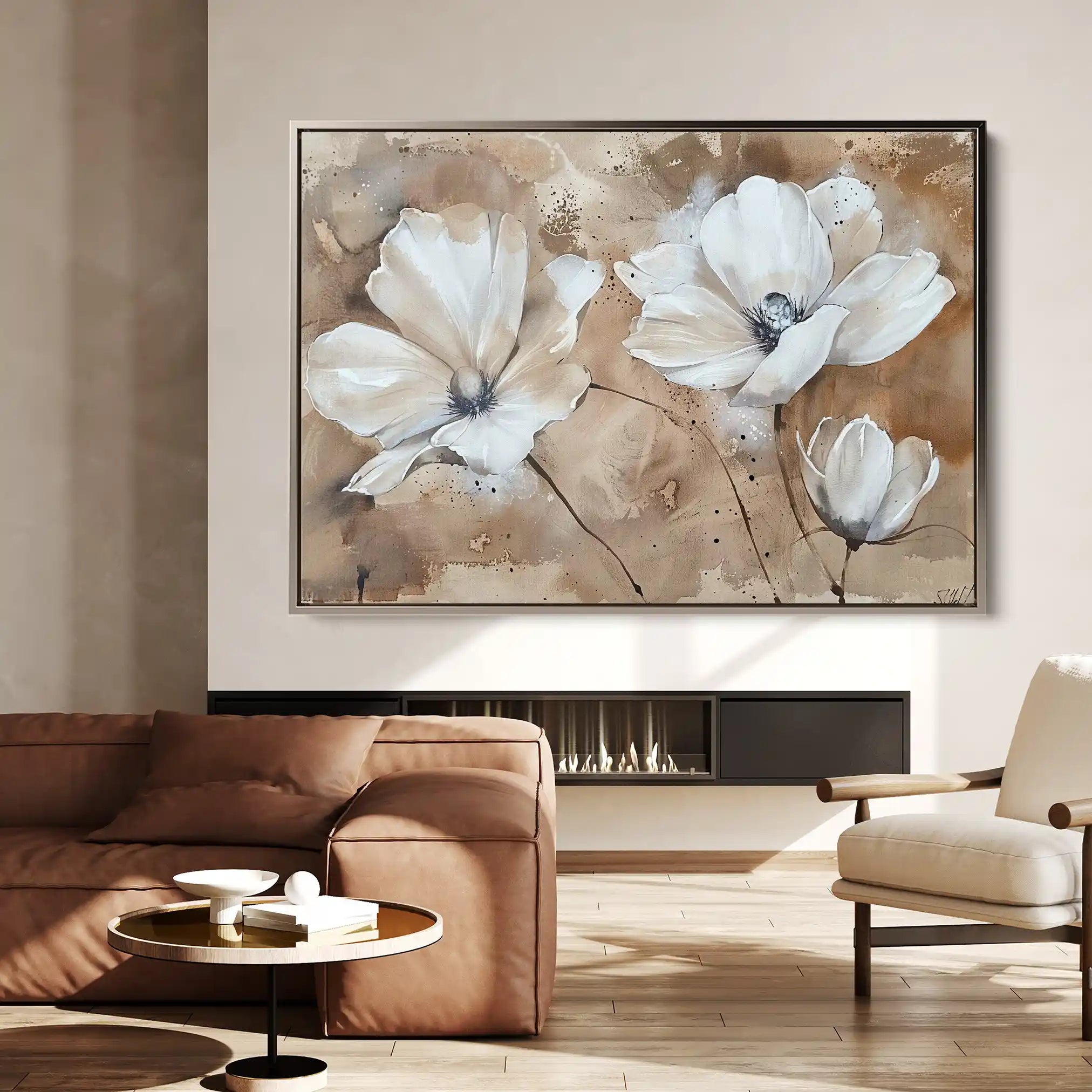 Floral 267 Canvas Art 60 x 40 cm / Black