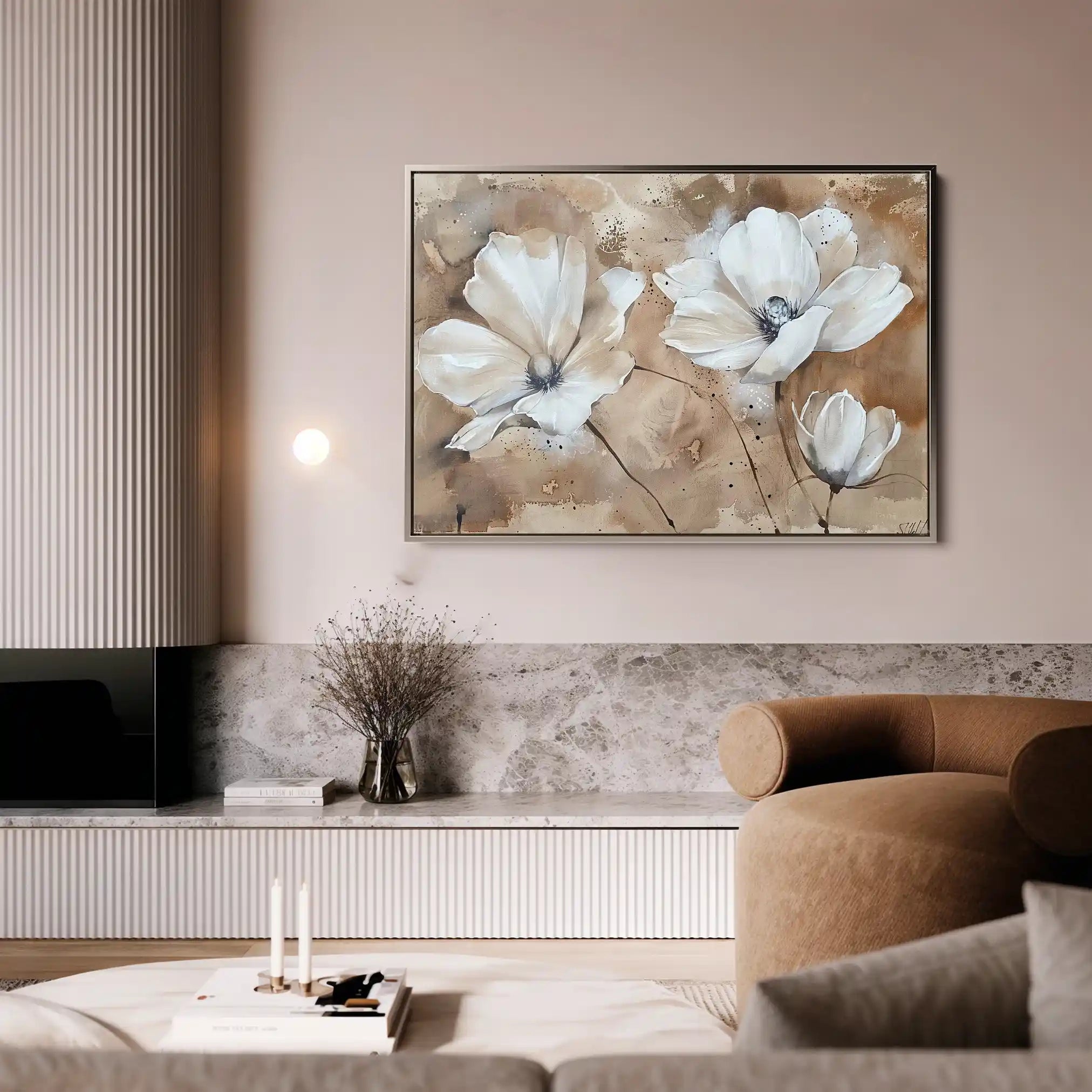 Floral 267 Canvas Art 60 x 40 cm / Black