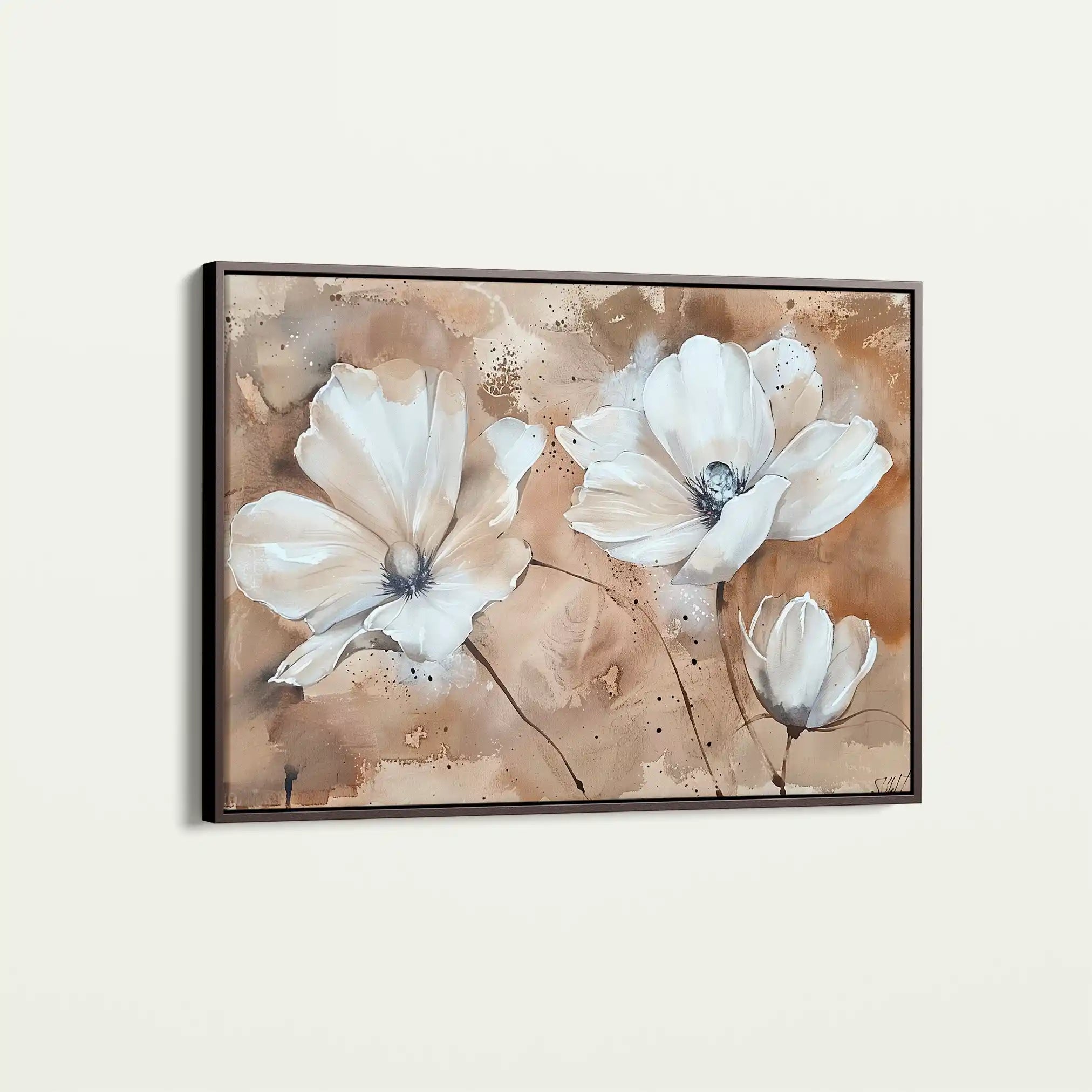 Floral 267 Canvas Art 60 x 40 cm / Black