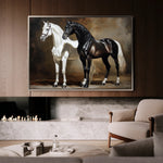Horses 267 Canvas Art 18" x 24" / 45 x 60 cm / Black