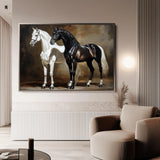 Horses 267 Canvas Art 18" x 24" / 45 x 60 cm / Black